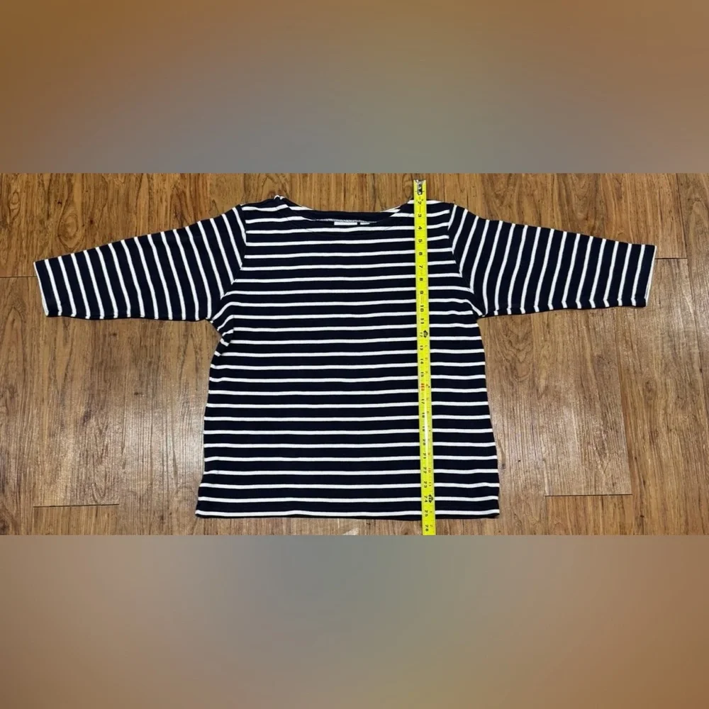 Women’s L.L Bean, 100 % Cotton, Blue And White, Striped Sweater, Size XL - Picture 3 of 5